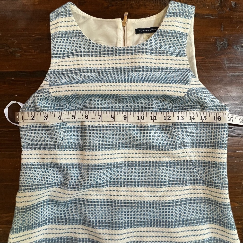 NWOT Tommy Hilfiger Women's Stitch Stripe Shift Dress size 6 Gold Back Zipper - Picture 5 of 10